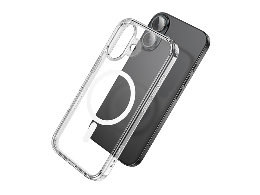 Hoco Magnetic Case for iPhone 16 - Transparent, Wireless Charging Hoco Magnetic Case for iPhone 16 - Transparent, Wireless Charging